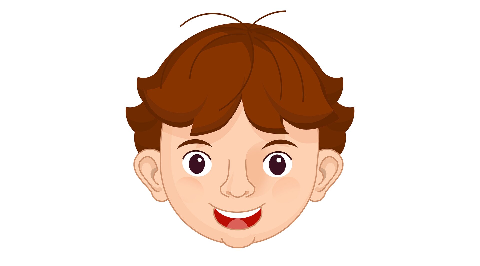 Ilustracja przedstawia głowę chłopca