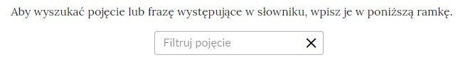 Ramka do filtracji pojęć