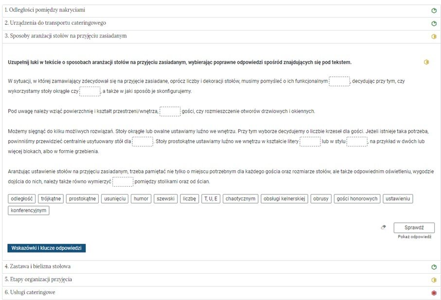 Grafika przedstawia widok jednego zadania z interaktywnych materiałów sprawdzających.