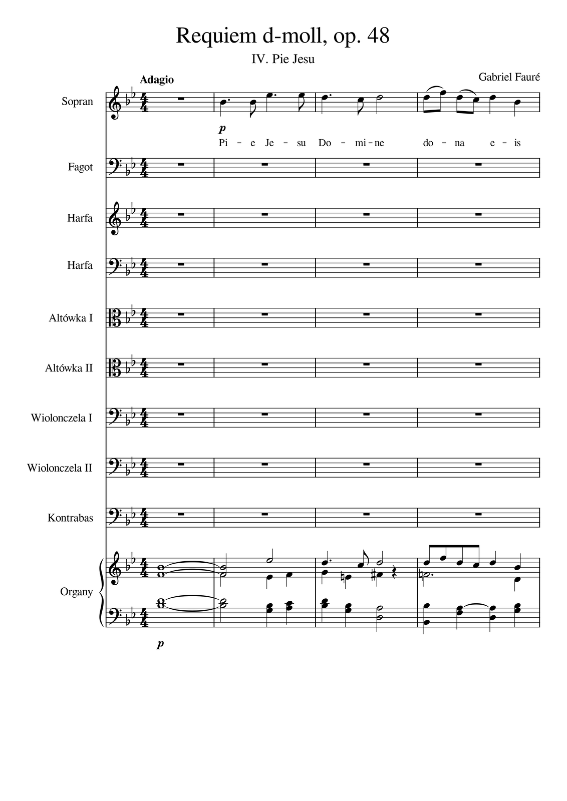 Ilustracja przedstawia stronę partytury utworu.