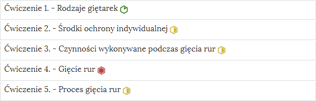 Ćwiczenia w materiale