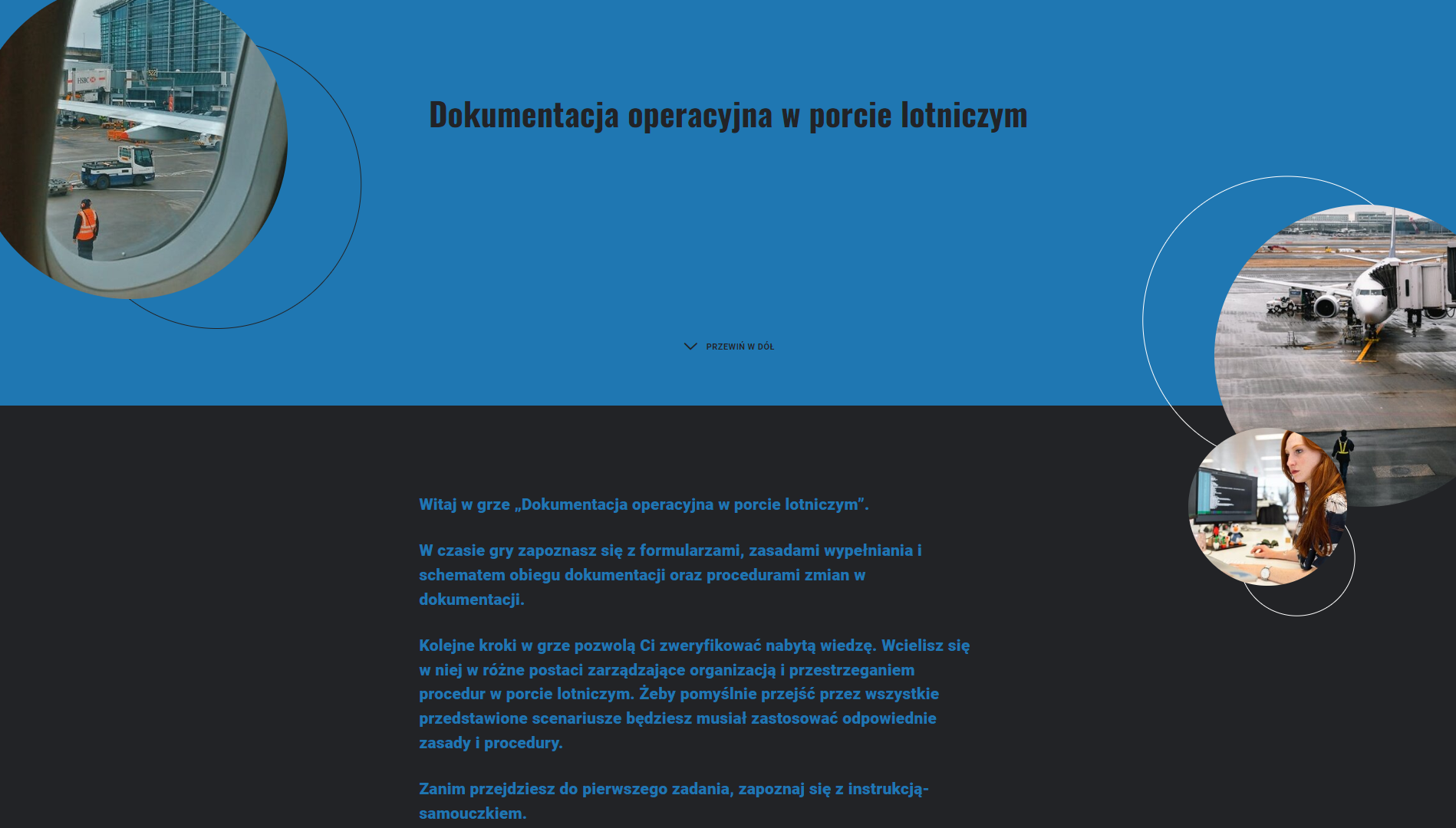 Ekran rozpoczęcia gry.