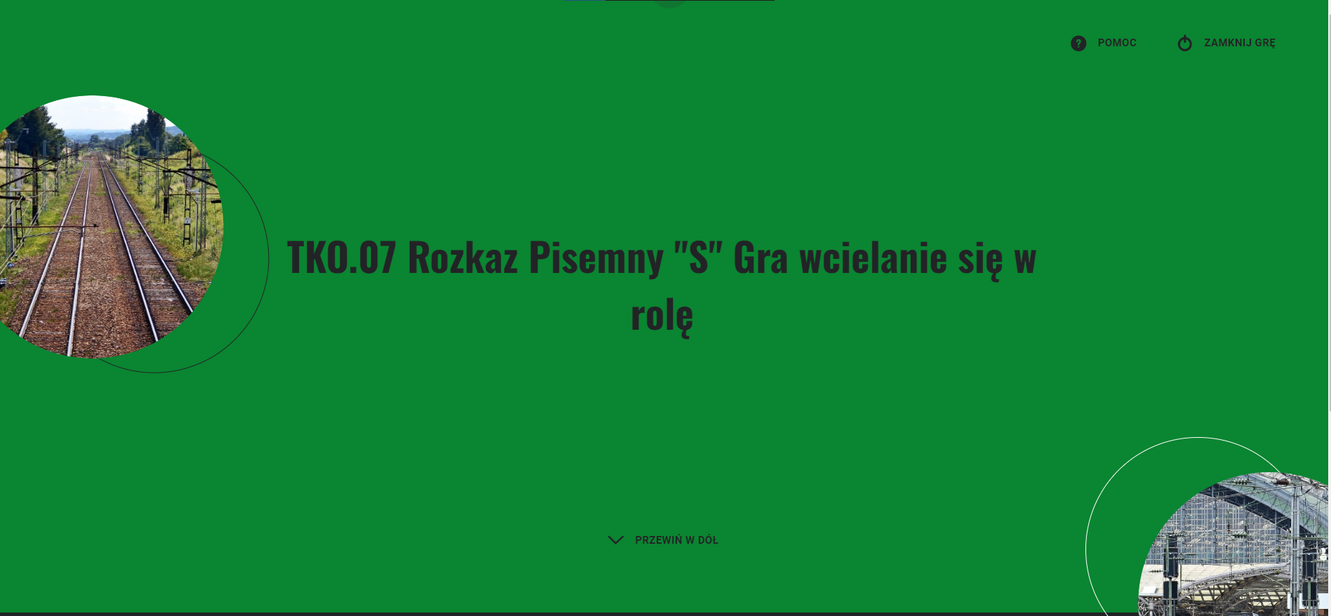 Ekran początkowy gry