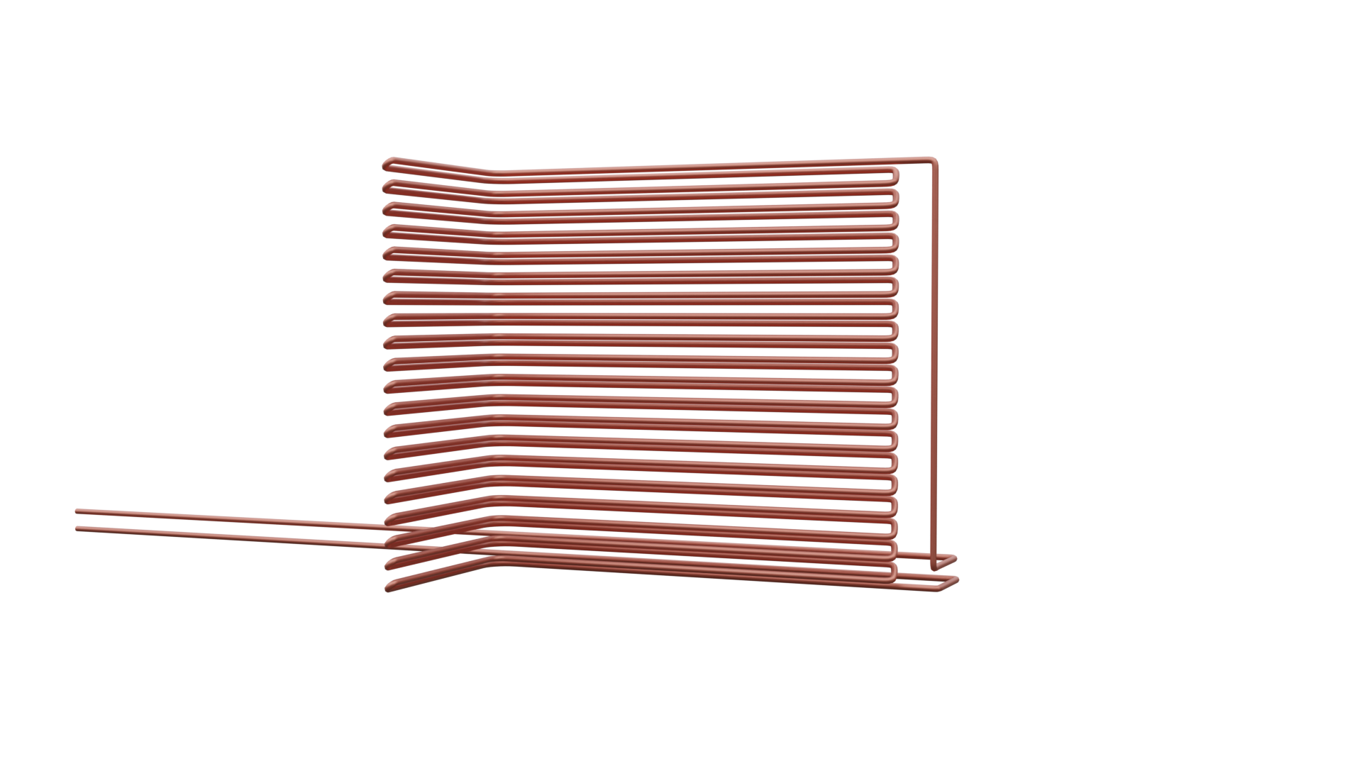 Grafika przedstawia skraplacz, który jest odpowiedzialny za zmianę gazowego czynnika chłodniczego na ciekły, co pozwala na oddanie ciepła do otoczenia.  Urządzenie umieszczone jest w obudowie w kształcie prostopadłościanu. W komorze głównej na ścianach zainstalowany jest system rurek ułatwiających przemieszczanie się czynnika chłodniczego. W komorze bocznej znajduje się sprężarka rotacyjna w cylindrycznej obudowie. Nad sprężarką umieszczono system automatyki sterującej. Na powierzchni zabezpieczeń widoczny jest piktogram wskazujący, że znajdują się tam urządzenia niebezpieczne. Jest to żółty trójkąt ze znakiem błyskawicy wewnątrz.