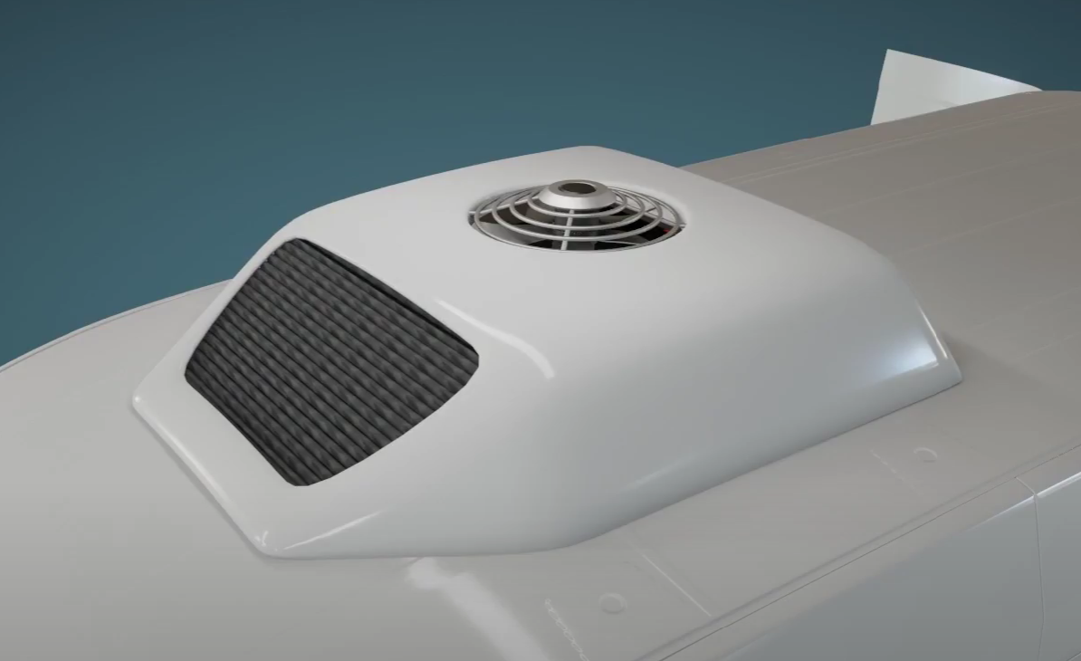 Skraplacz zamontowany na dachu pojazdu