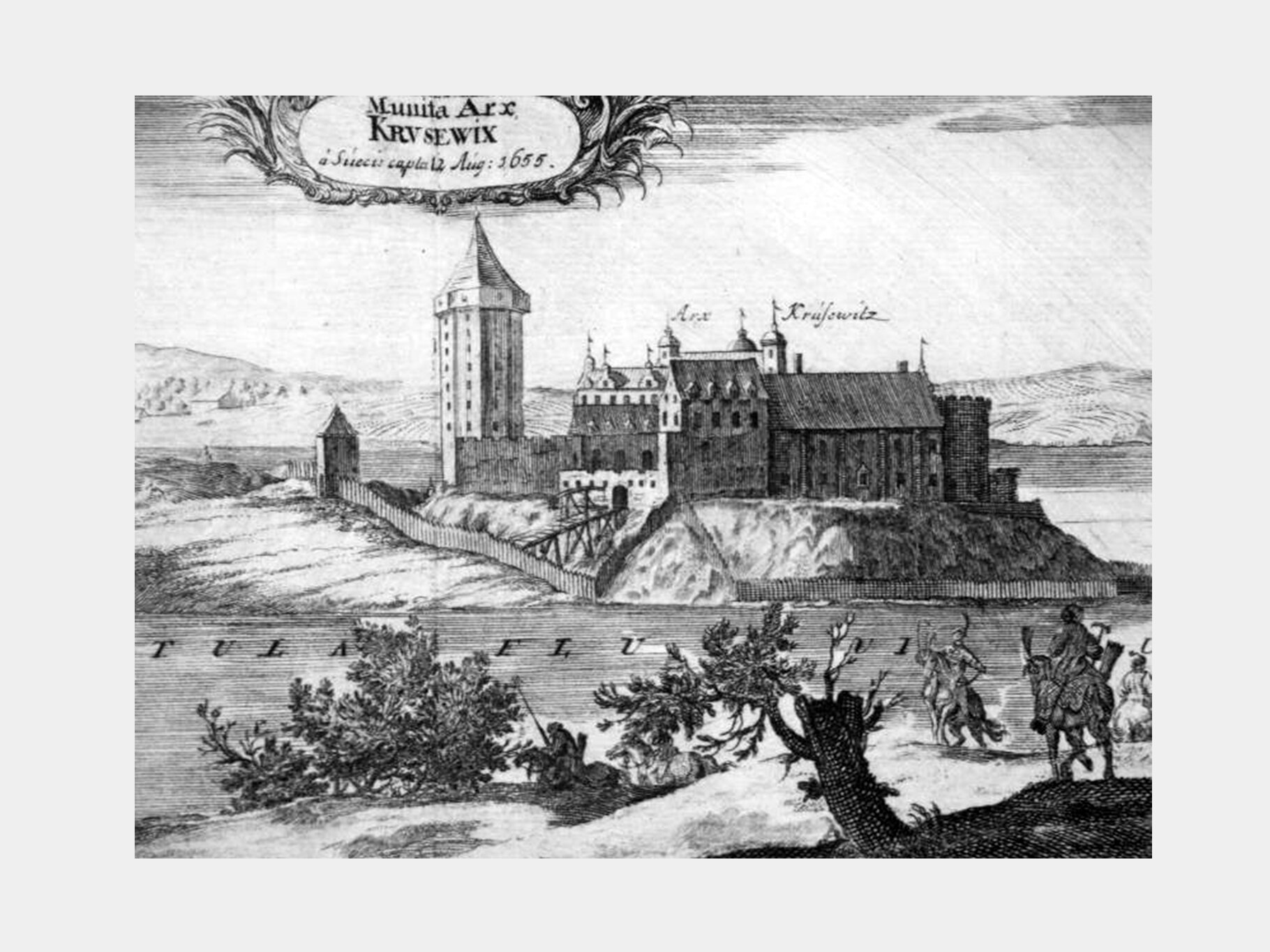 Rycina przedstawiająca zamek.