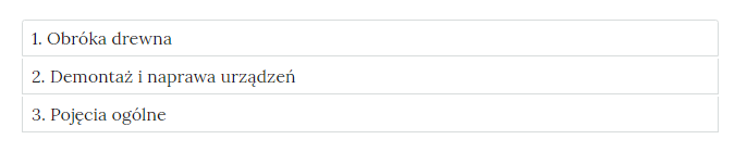 Przykładowy wygląd zakładki z interaktywnymi materiałami sprawdzającymi