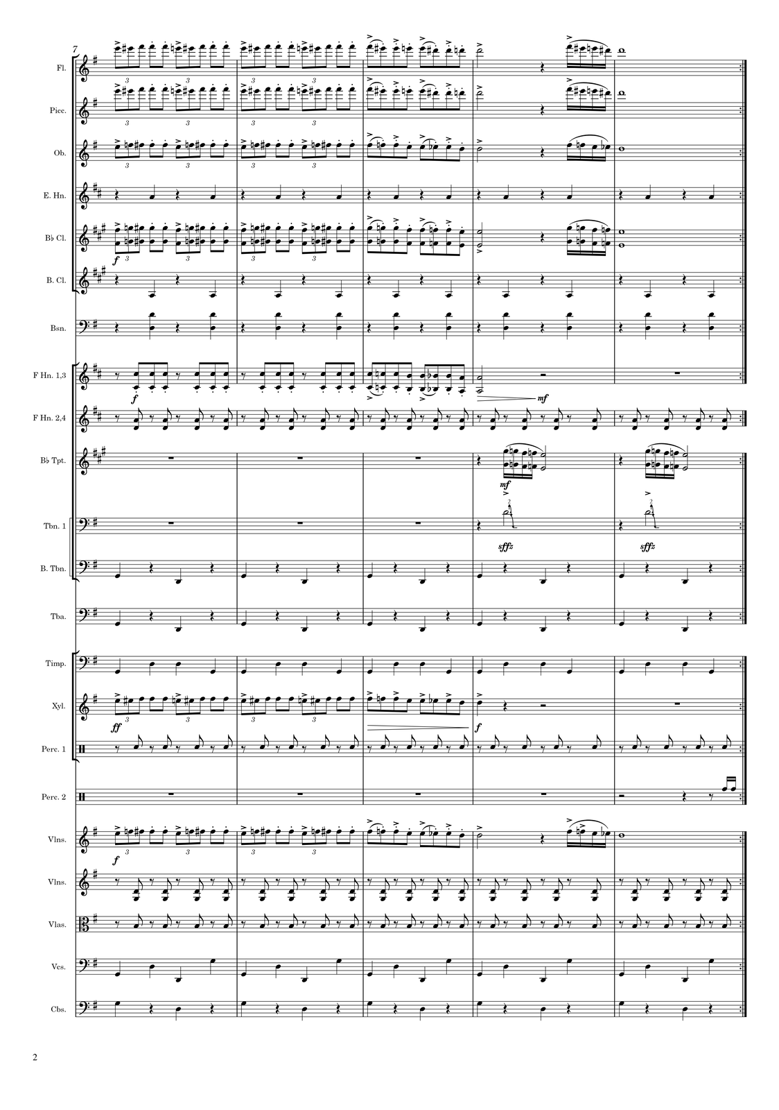 Ilustracja przedstawia stronę numer 2 z partytury „Taniec z szablami” Arama Chaczaturiana.