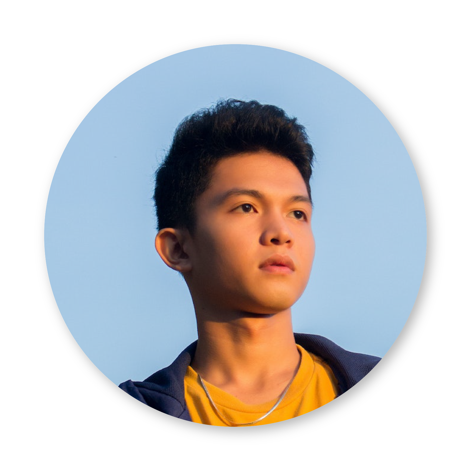 Grafika przedstawia zdjęcie profilowe chłopaka. 