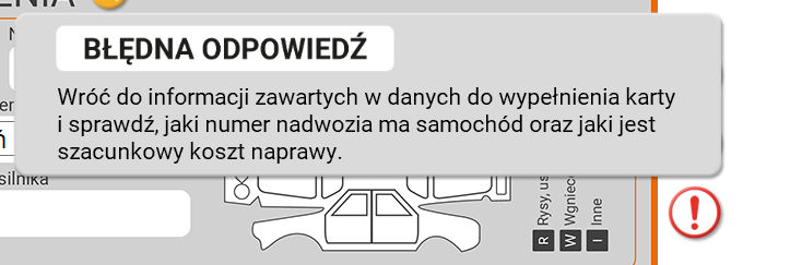 Przykładowa szczegółowa negatywna informacja zwrotna