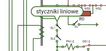 Przykładowy ekran symulatora po najechaniu na wybrany element obwodu