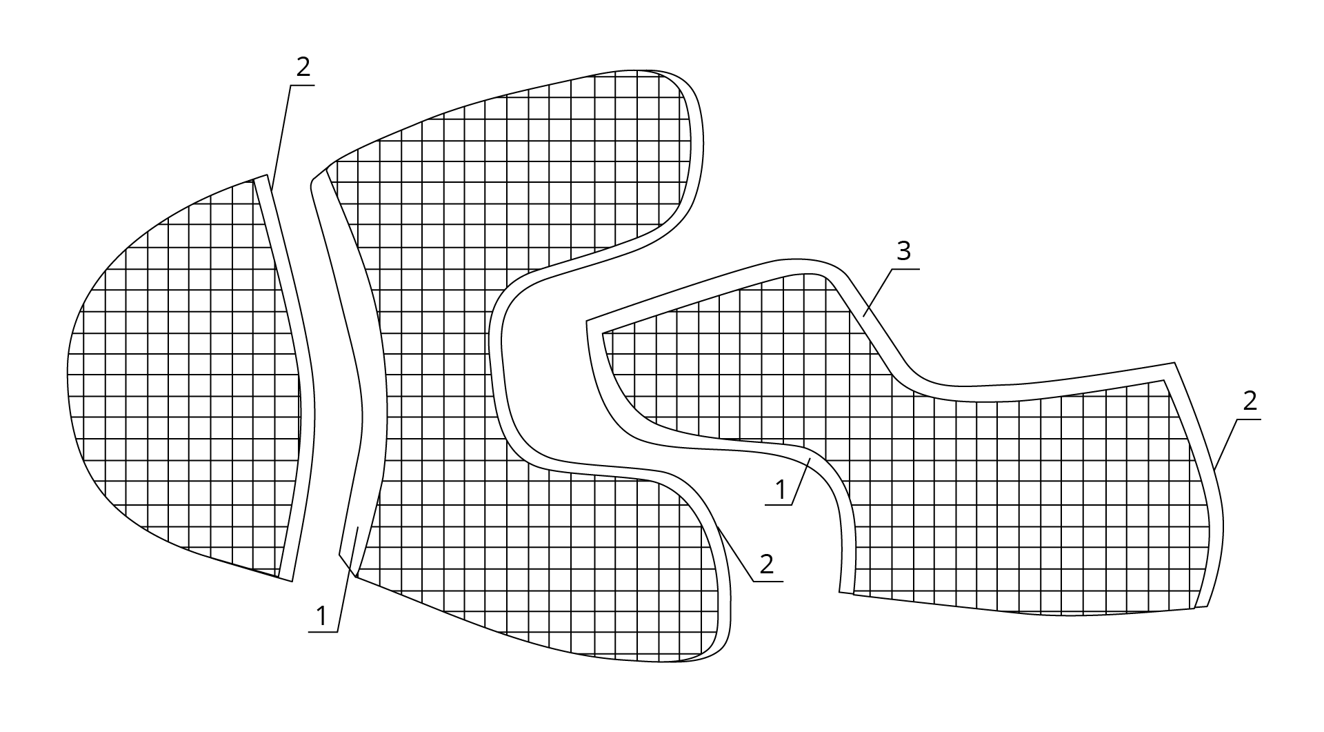 Grafika przedstawia płaskie szkice dwóch płaskich narzędzi. Narzędzie z lewej ma półokrągły kształt i jest podzielone na dwie części. Narzędzie z prawej ma kształt podłużny. Odchodzą od nich strzałki opatrzone numerami. Nagranie tożsame z treścią.