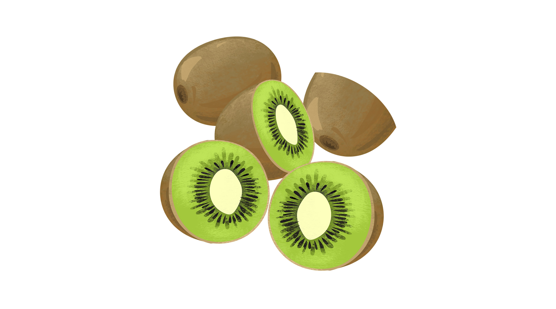 Na ilustracji znajdują się kiwi.
