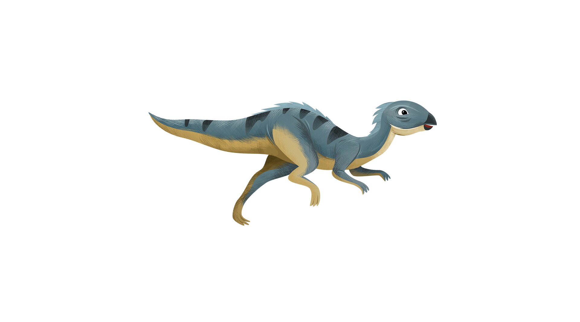 Na ilustracji znajduje się szybki, biegnący dinozaur.