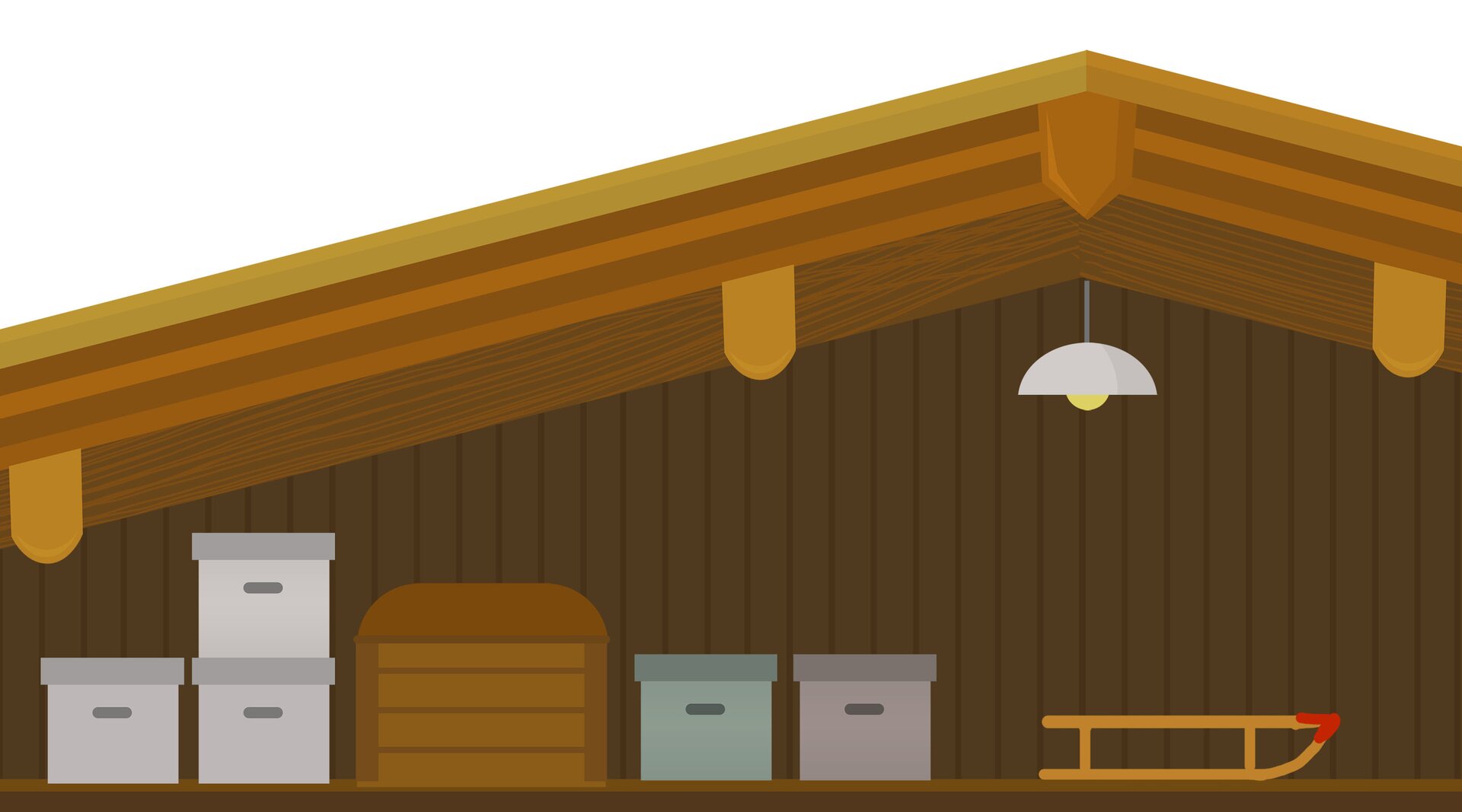 Ilustracja przedstawia poddasze.