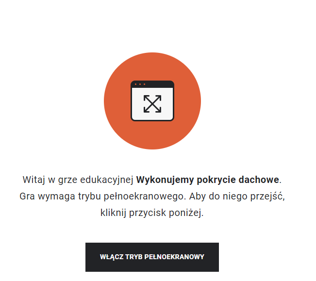 Widok ekranu startowego gry