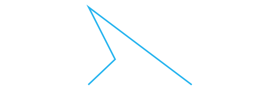 Ilustracja przedstawia łamaną zwyczajną otwartą, przypominającą kształtem grot strzały. Figura ta posiada jednak tylko trzy boki przez co nie jest ona domknięta.
