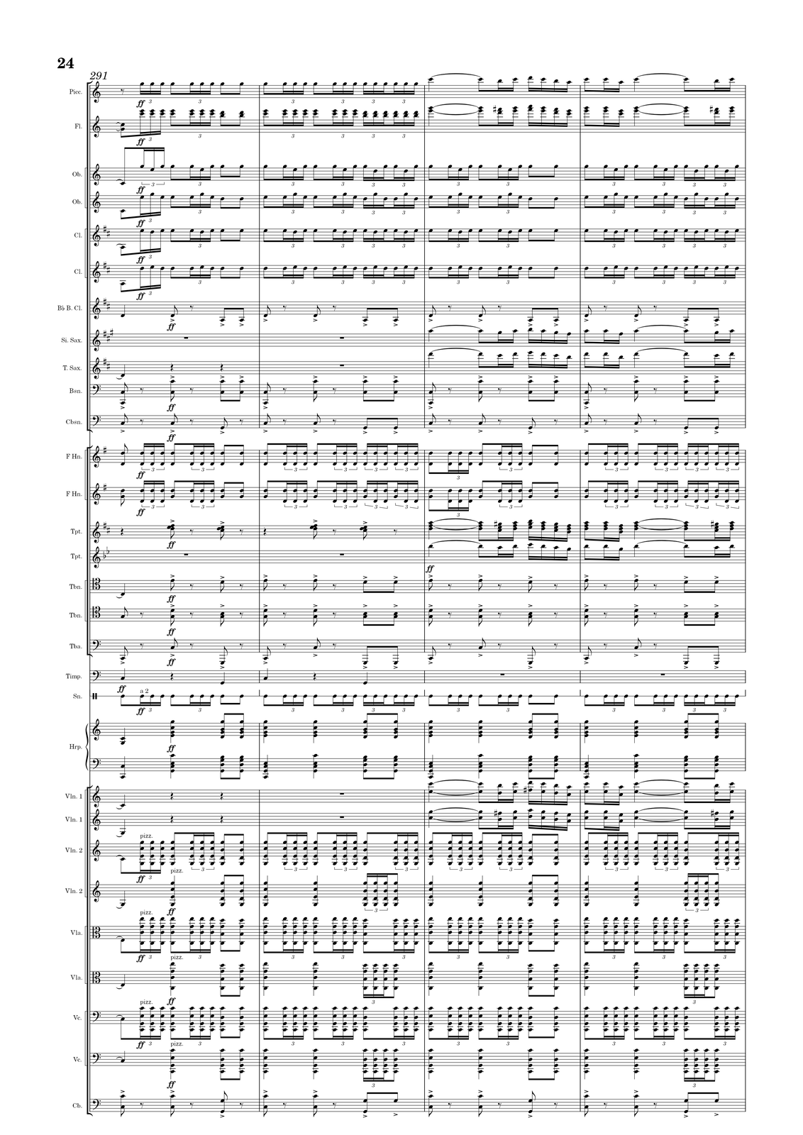 Ilustracja przedstawia stronę partytury utworu.