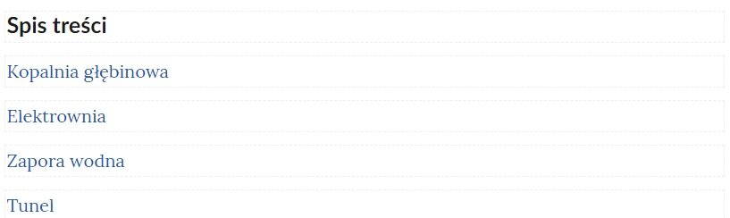Przykładowy spis treści atlasu