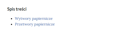 Przykładowy wygląd spisu treści