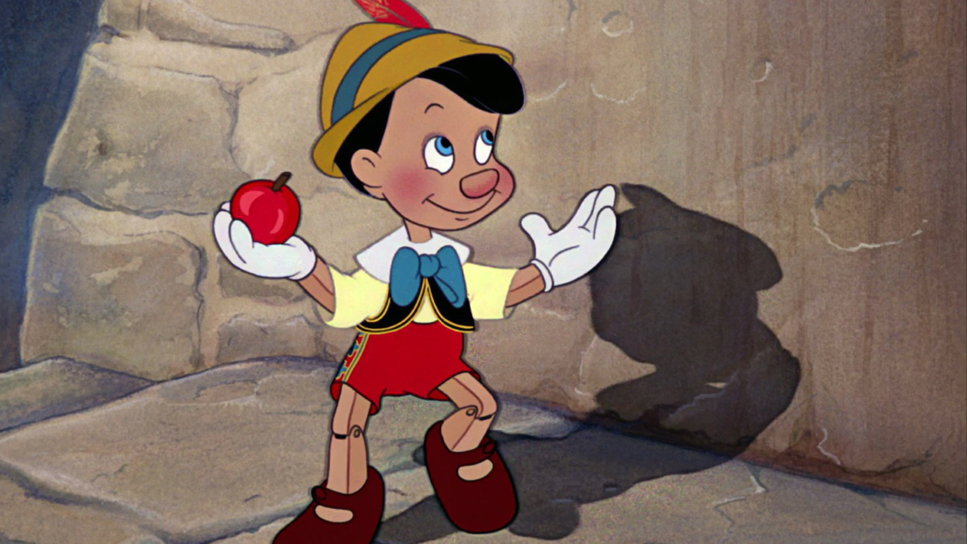 Grafika przedstawia postać Pinokia.