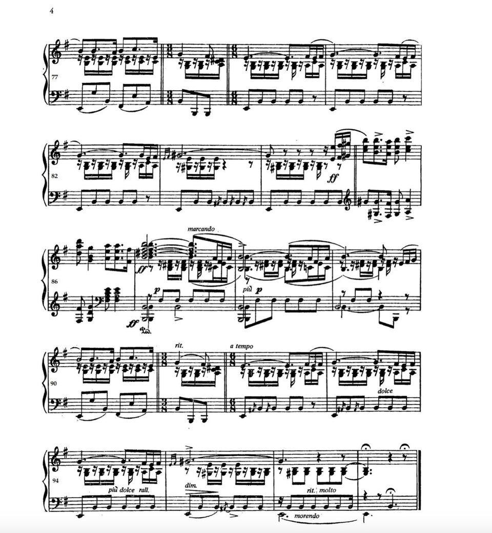 Taniec hiszpański nr 5 Andaluza ze zbioru 12 Tańców hiszpańskich op. 37 na fortepian Enrique Granadosa. 