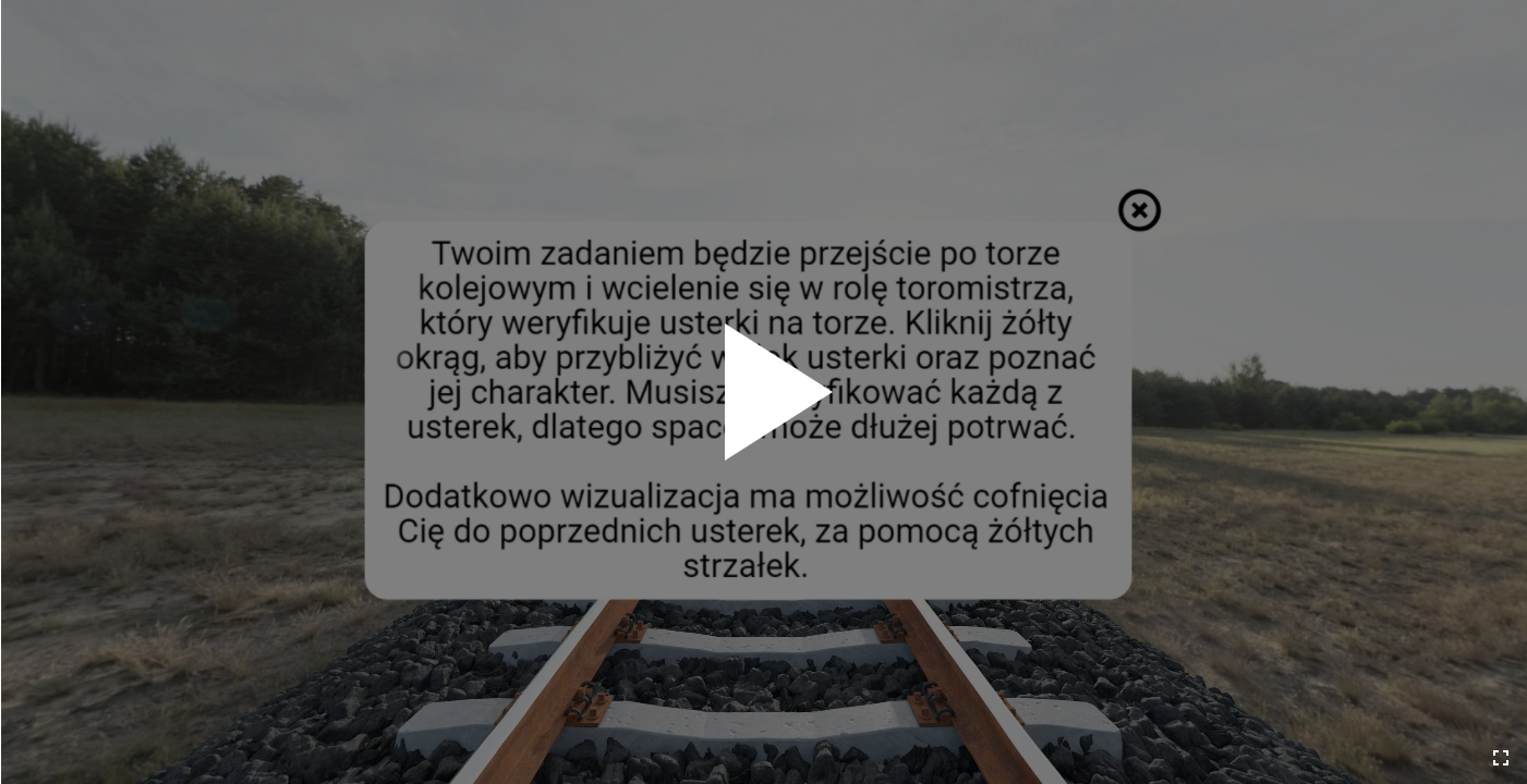 Ekran początkowy rzeczywistości wirtualnej VR