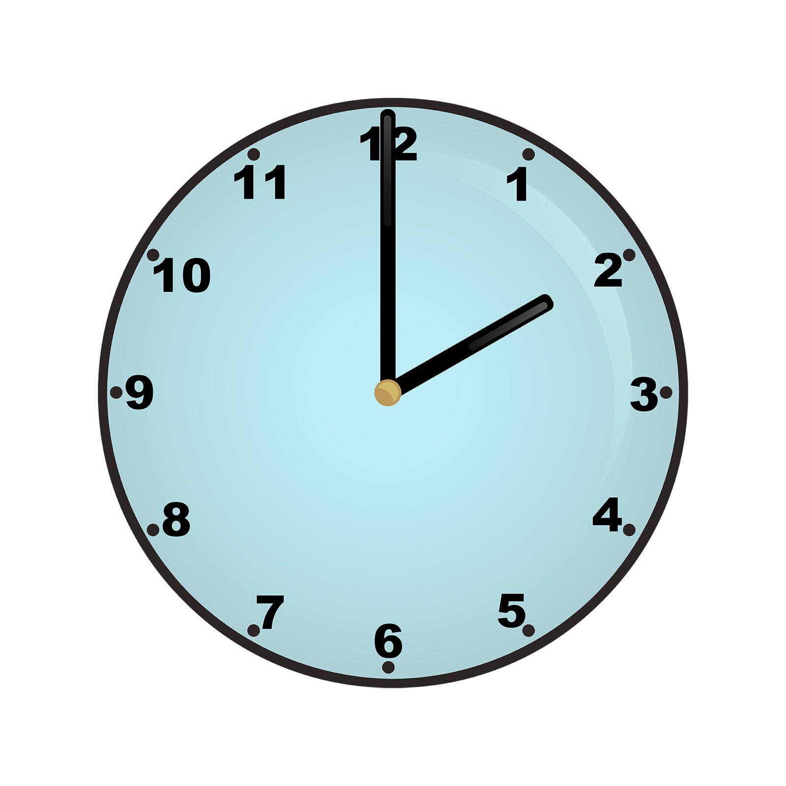 Ilustracja przedstawia zegar wskazujący godzinę drugą.