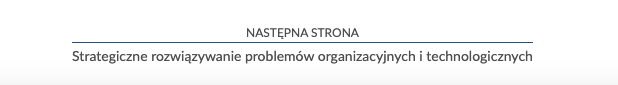 Zrzut ekranu przedstawiający nawigację strony lekcji. W tym przypadku jest to informacja o przejściu do następnej strony, o tytule Interaktywne materiały sprawdzające.
