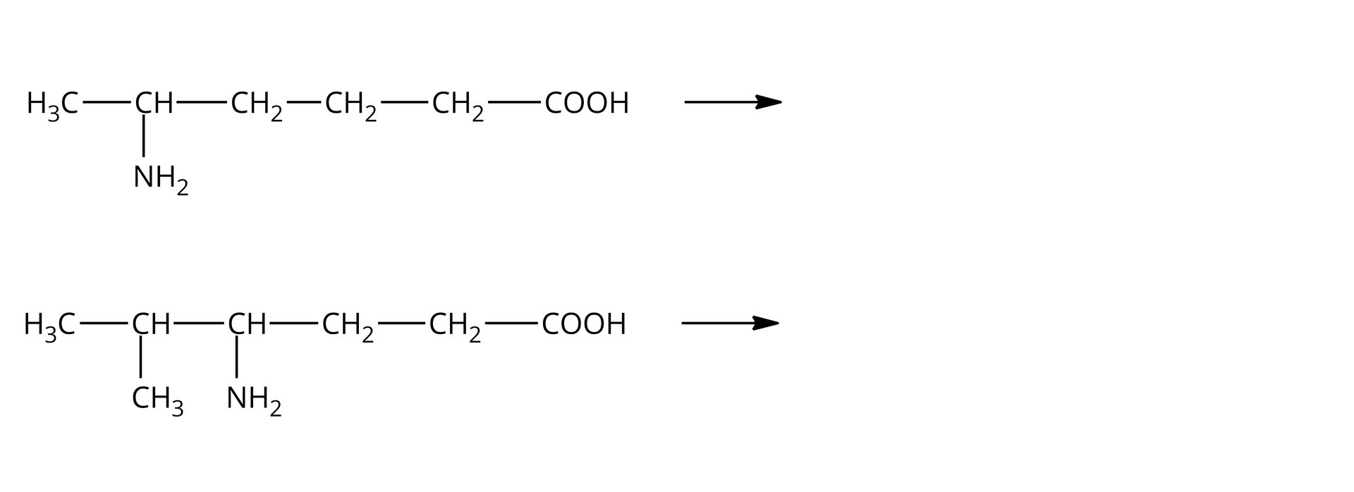Wzory półstrukturalne substratów reakcji.