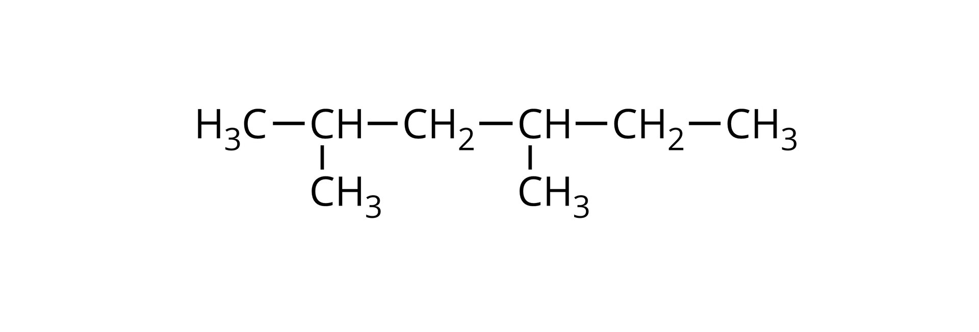 Wzór: opis od prawej strony - grupa CH łączy się po prawej stronie z grupą metylenową, która łączy się z grupą metylową. Grupa CH łączy się w dół z grupą metylową, a w lewo z grupą metylenową. Grupa metylenowa łączy się z grupą CH. Grupa CH w dół i po lewej stronie łączy się z grupą metylową.
