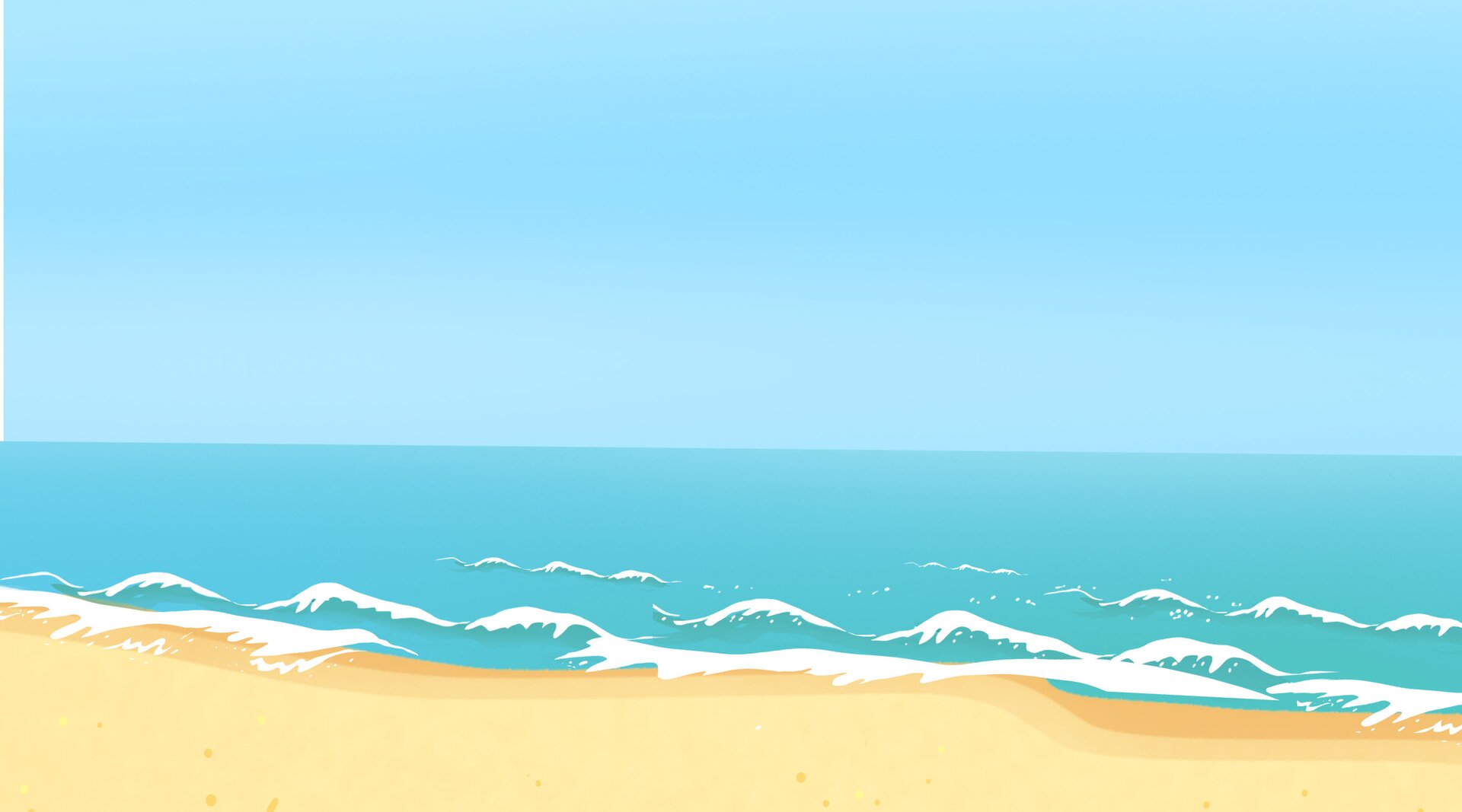 Na ilustracji znajduje się plaża i morze.