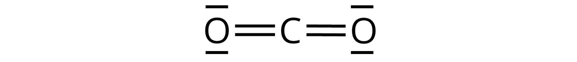 Na ilustracji jest wzór: atom węgla łączy się po lewej i prawej stronie z atomem tlenu. Nad i pod atomami tlenu jest kreska.