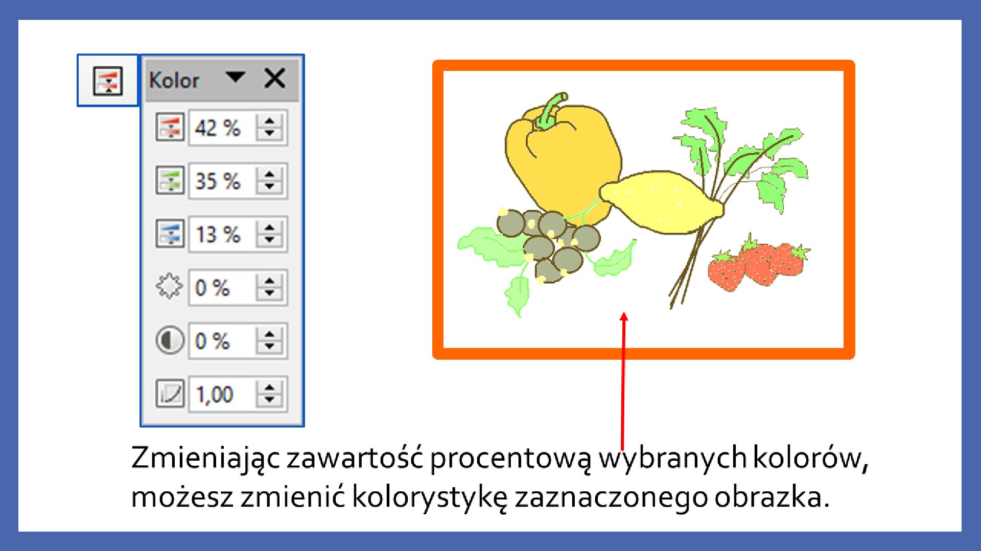 Slajd 6 galerii zrzutów slajdów: Modyfikacja obiektów w programie LibreOffice Impress