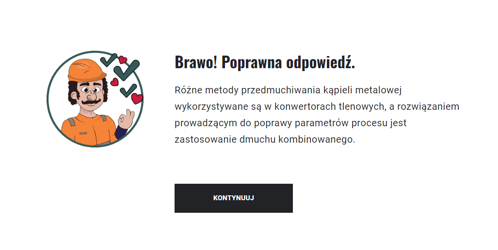 Komunikat o poprawnej odpowiedzi
