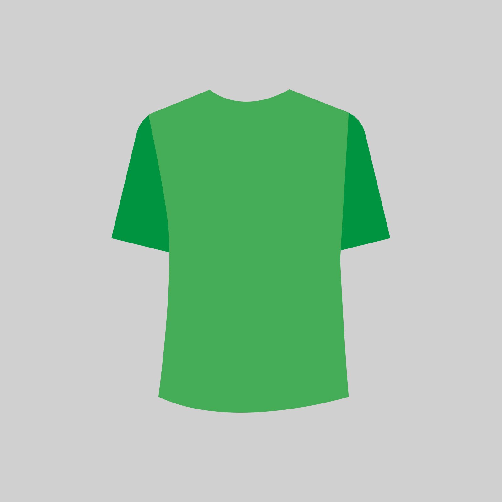 Ilustracja przedstawia zieloną koszulkę z krótkim rękawkiem.