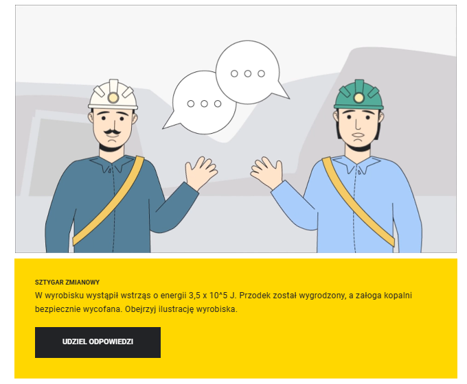 Przykładowy ekran rozmowy ze sztygarem