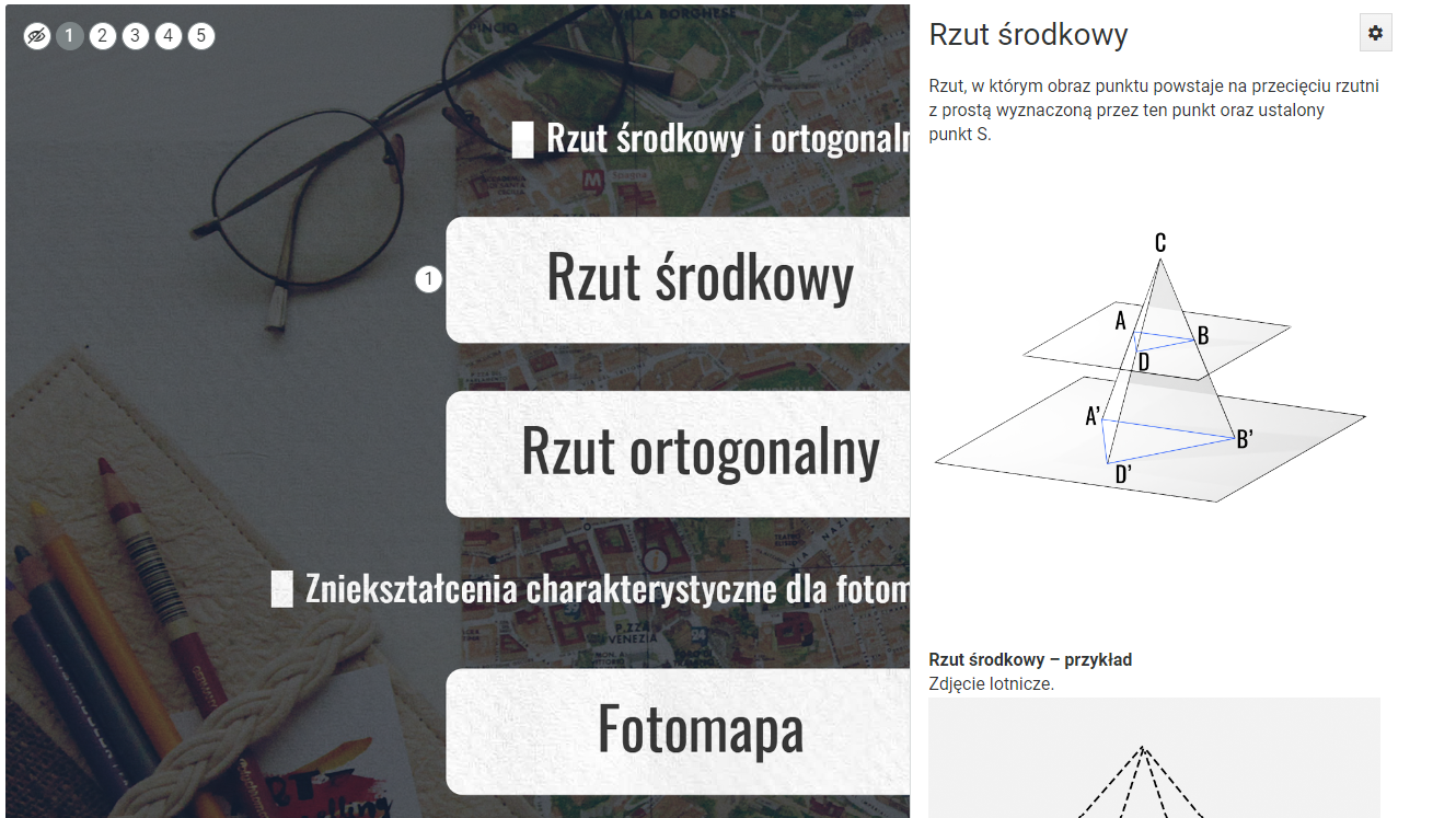 Przykładowy wygląd wyświetlania opisów umieszczonych pod znacznikami