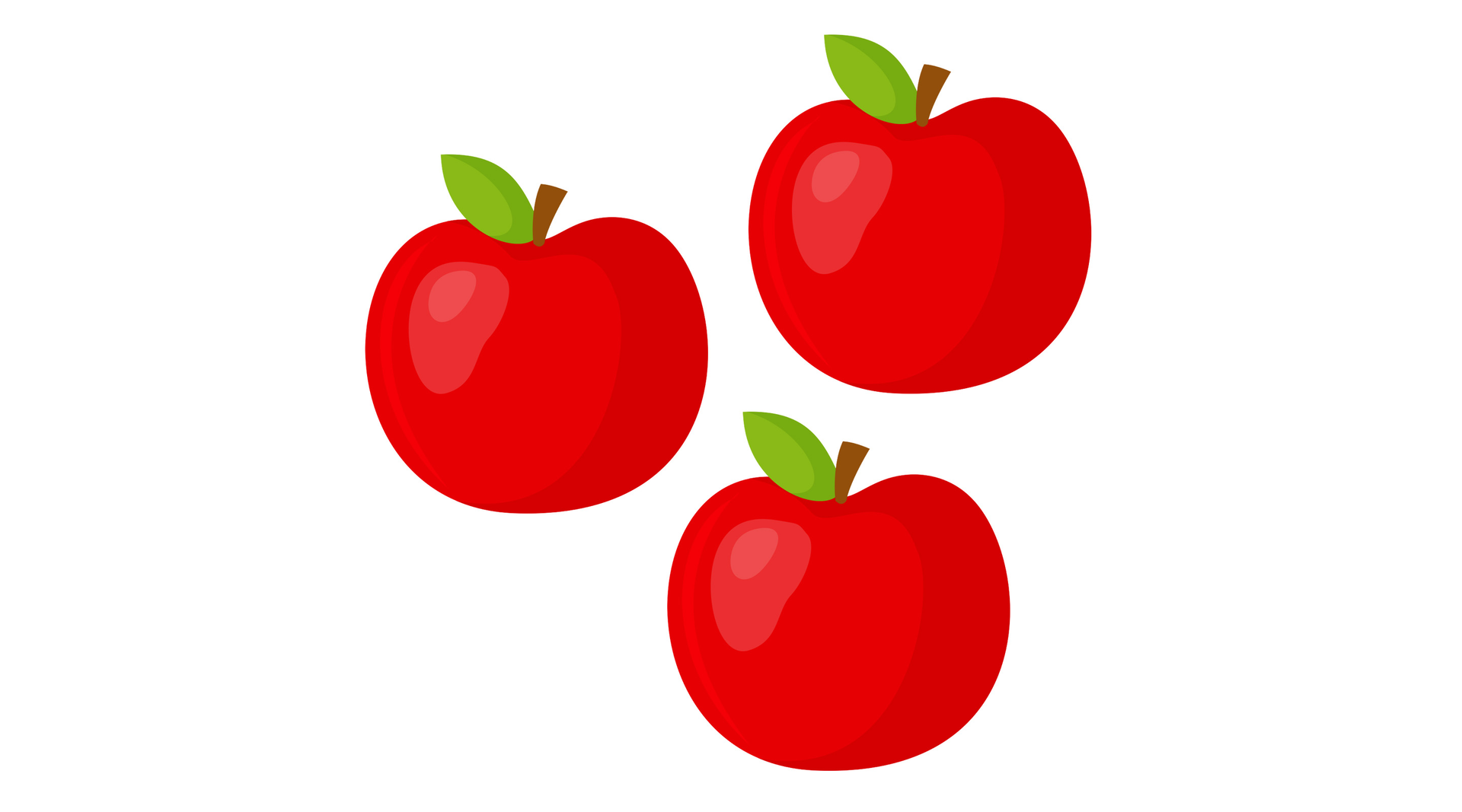 Na ilustracji znajdują się czerwone jabłka.