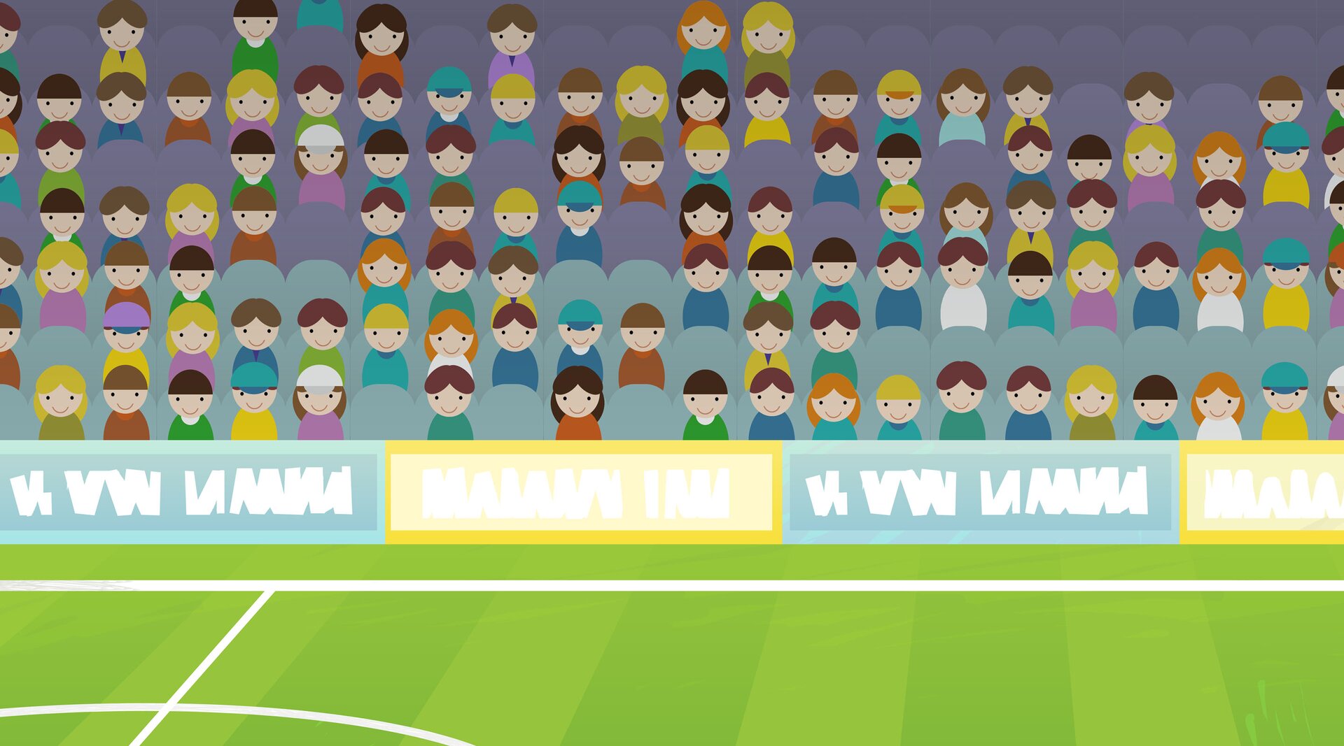 Na ilustracji znajdują się kibice.