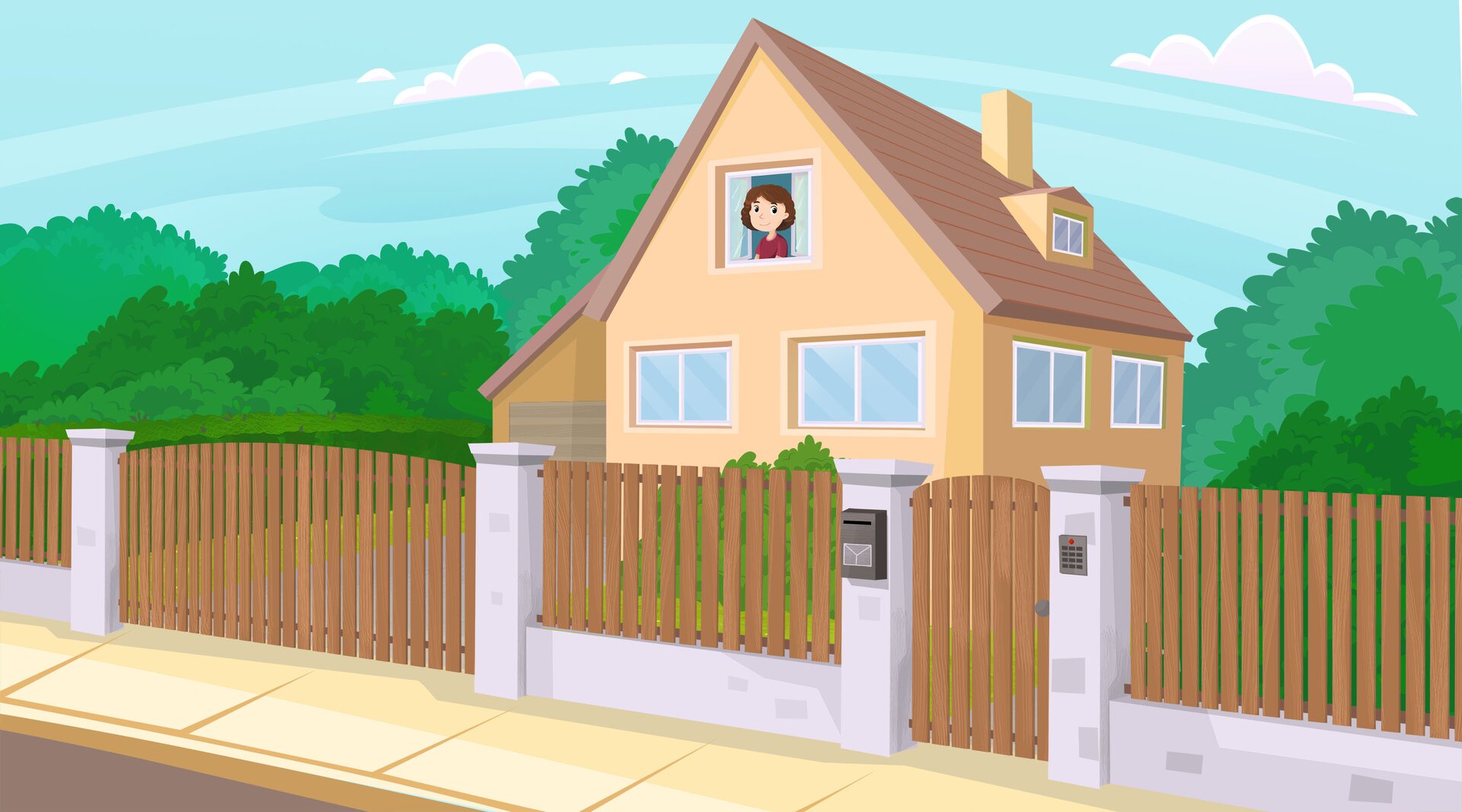 Na ilustracji znajduje się dziewczynka w domu.