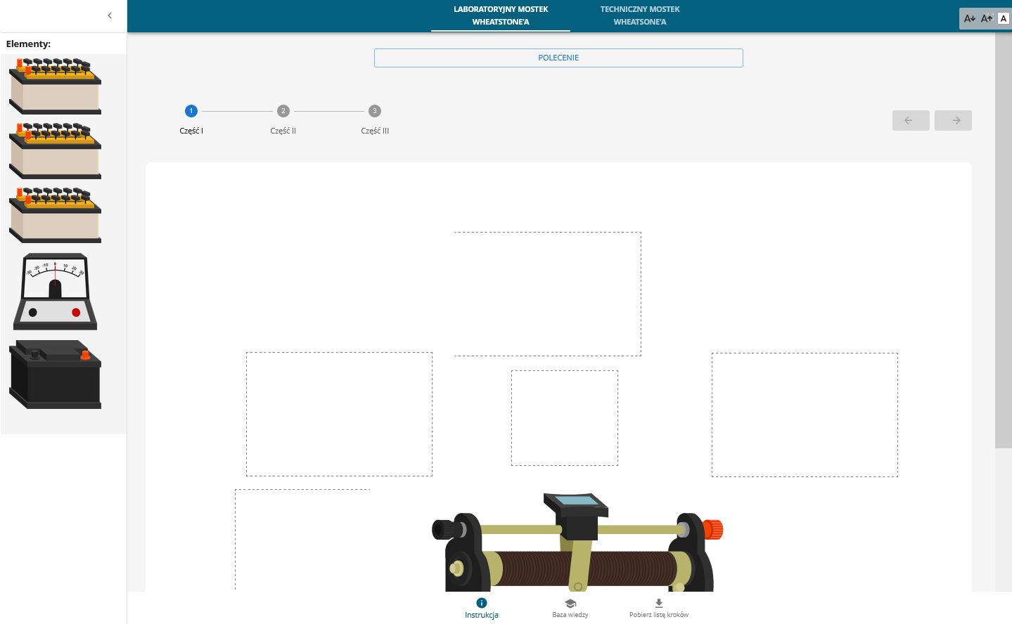 Przykładowy ekran początkowy programu ćwiczeniowego.