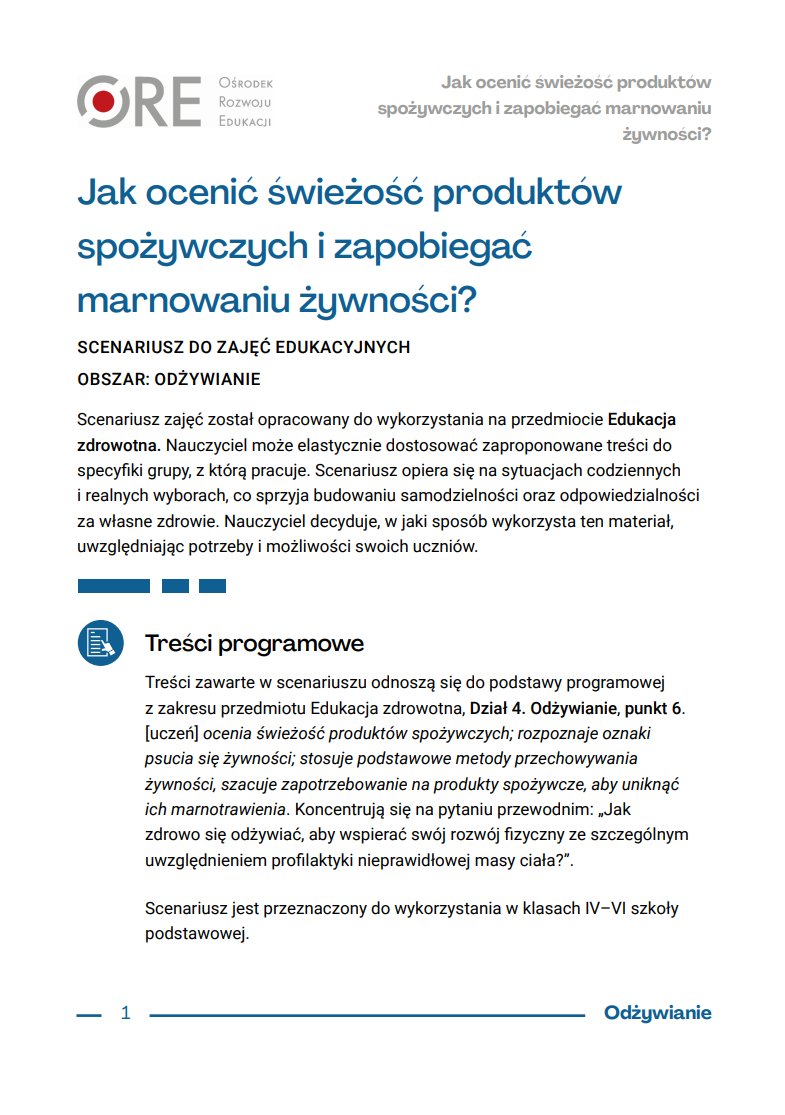 Pobierz plik: Jak ocenic swiezosc produktow spozywczych i zapobiegac marnowaniu zywnosci.pdf