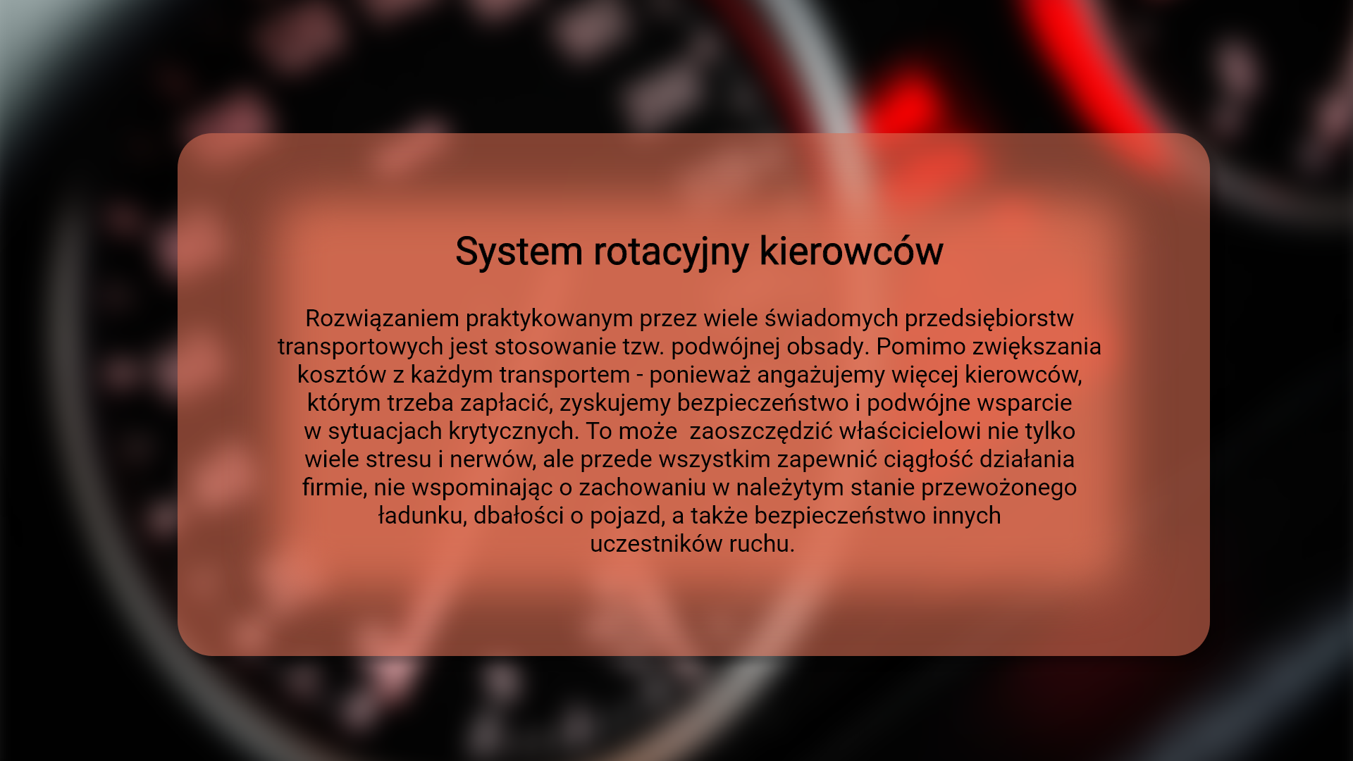System rotacyjny kierowców