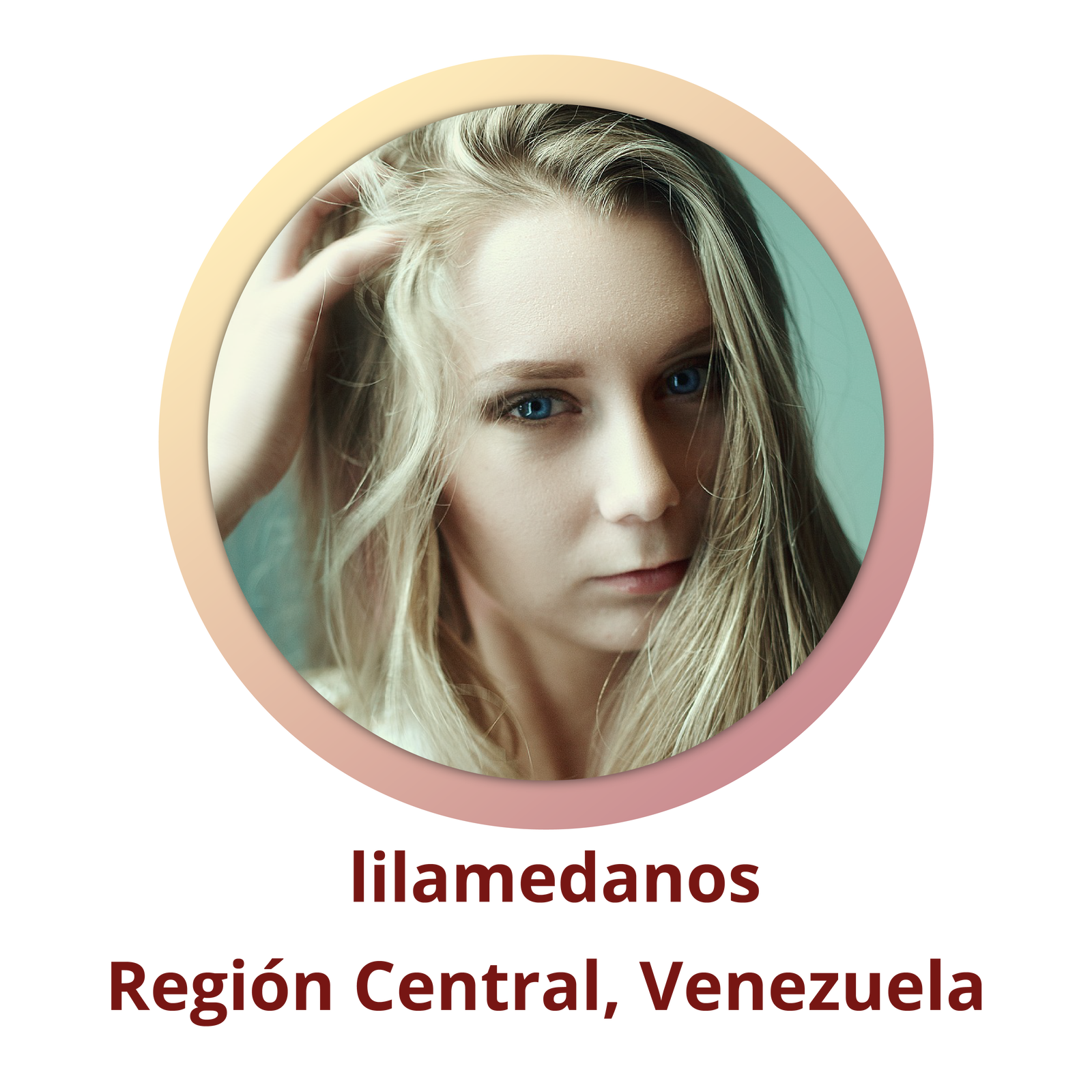 Zdjęcie podpisane lilamedanos; Región Central, Venezuela przedstawia nastoletnią dziewczynę o długich blond włosach.