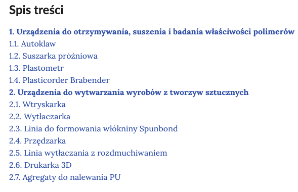 Ilustracja ukazuje spis treści. Dotyczy galerii zdjęć. To punkty jeden i dwa wraz z podpunktami.