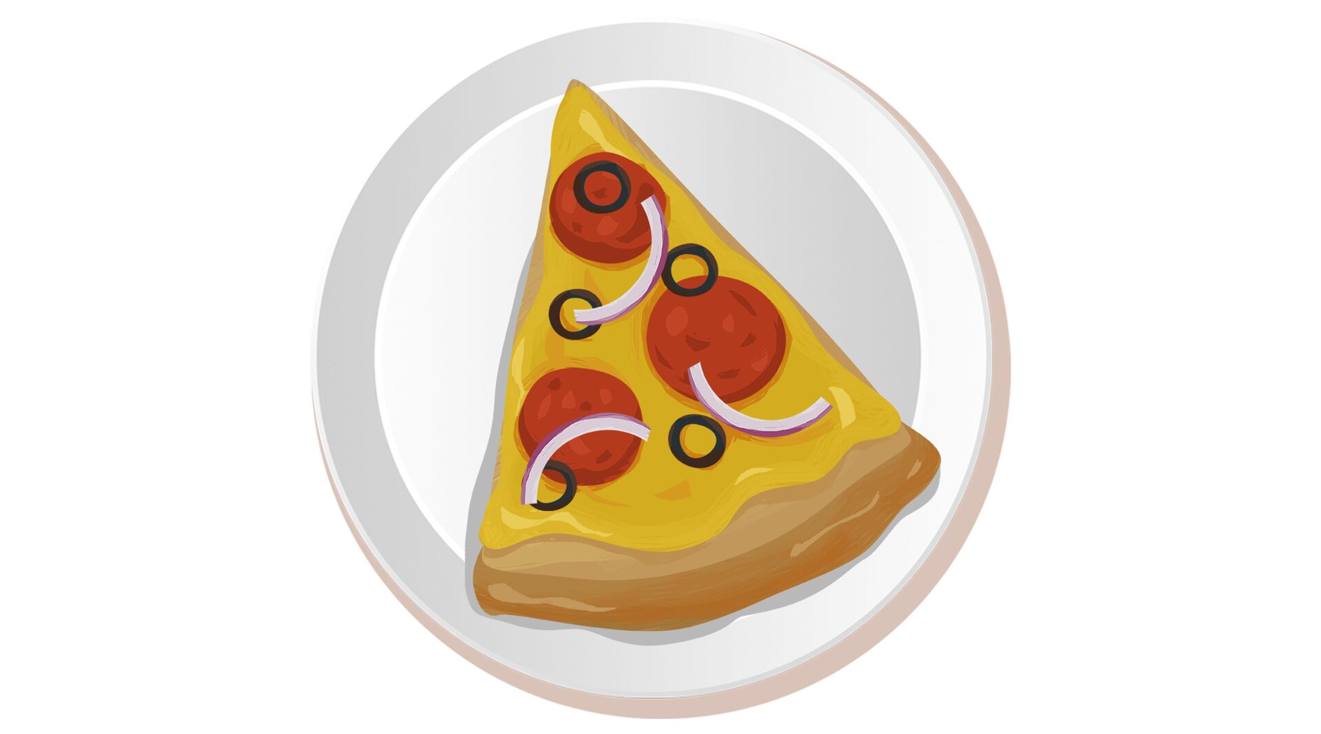 Ilustracja przedstawia kawałek pizzy.
