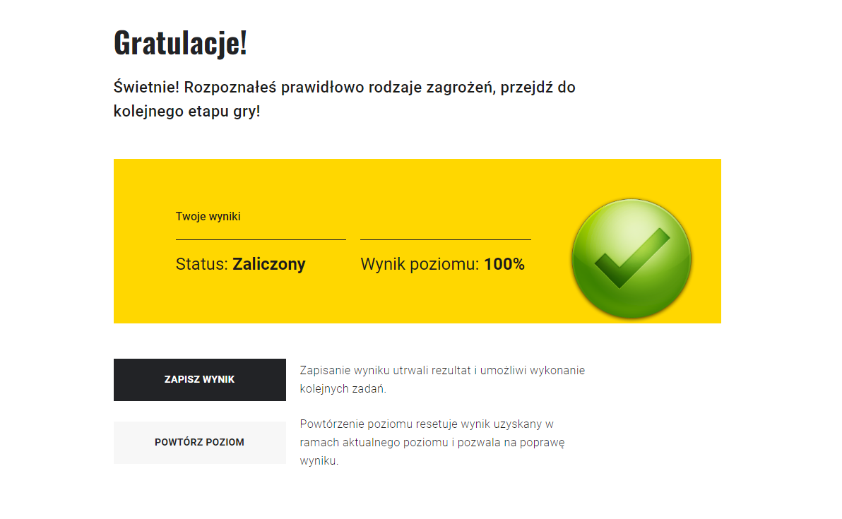 Ilustracja przedstawia ekran zakończenia misji