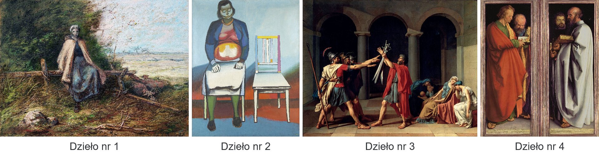 Rozpoznaj nazwiska autorów obrazów i do każdego z nich dołącz właściwą informację pochodzącą z tekstów źródłowych.