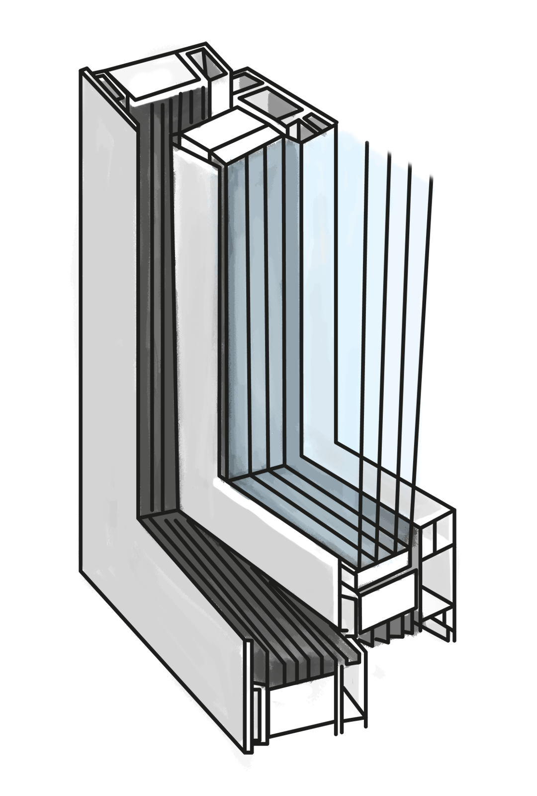 Element ramowy okna aluminiowego